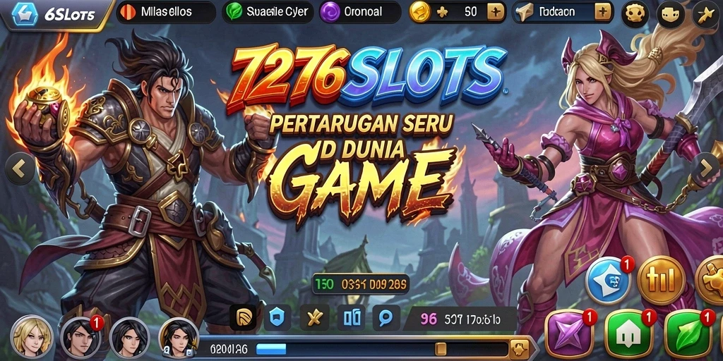 Screenshot utama 7276SLOTS menampilkan aksi pertarungan yang mendebarkan dan karakter yang unik.