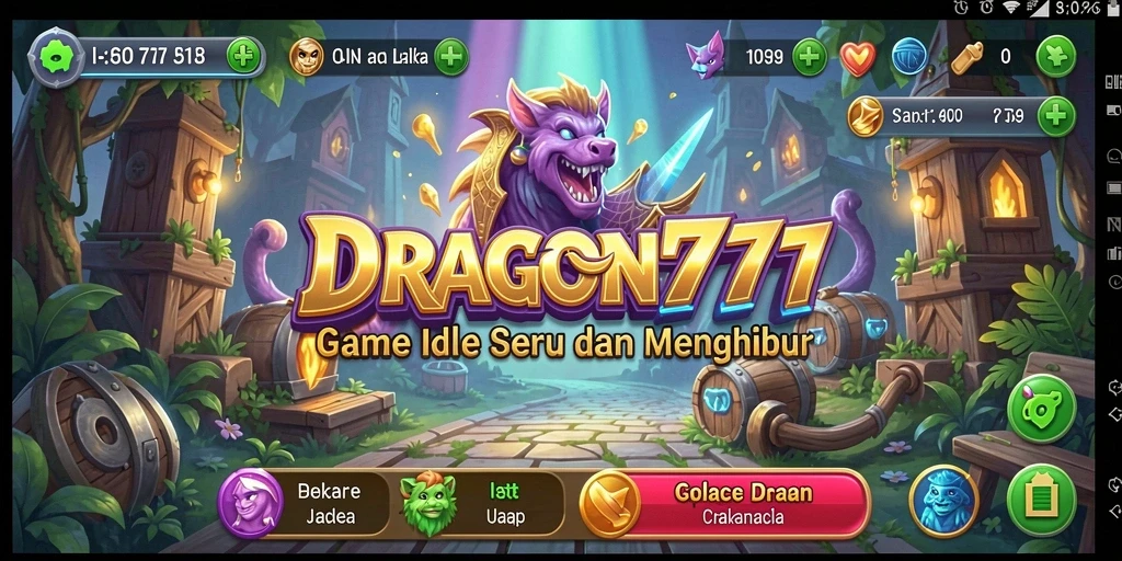 Tampilan gameplay utama DRAGON777 dengan aksi naga yang mendebarkan.