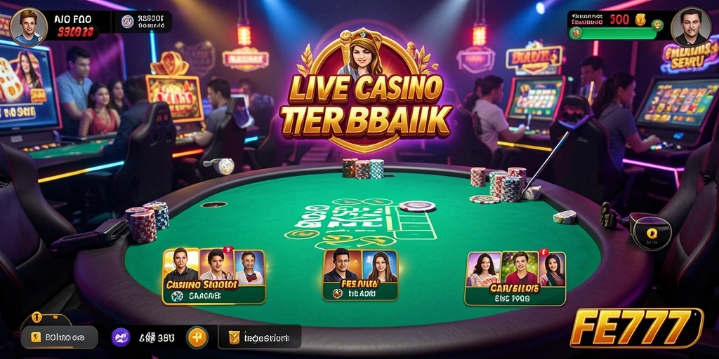 Gameplay Live Casino FE777 dengan dealer nyata dan interaksi langsung.