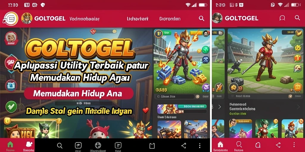 Tampilan antarmuka GOLTOGEL yang sederhana dan menarik.