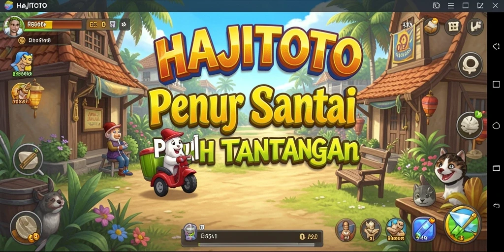 Screenshot menunjukkan gameplay HAJITOTO yang seru dan penuh warna.