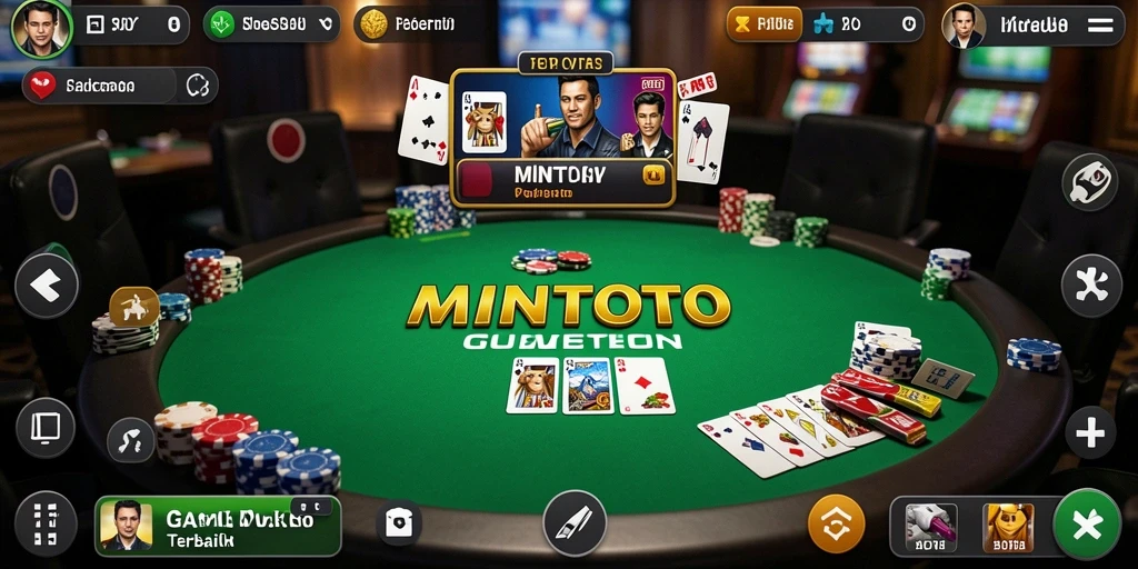 Tampilan gameplay MINTOTO dengan suasana poker yang menegangkan.