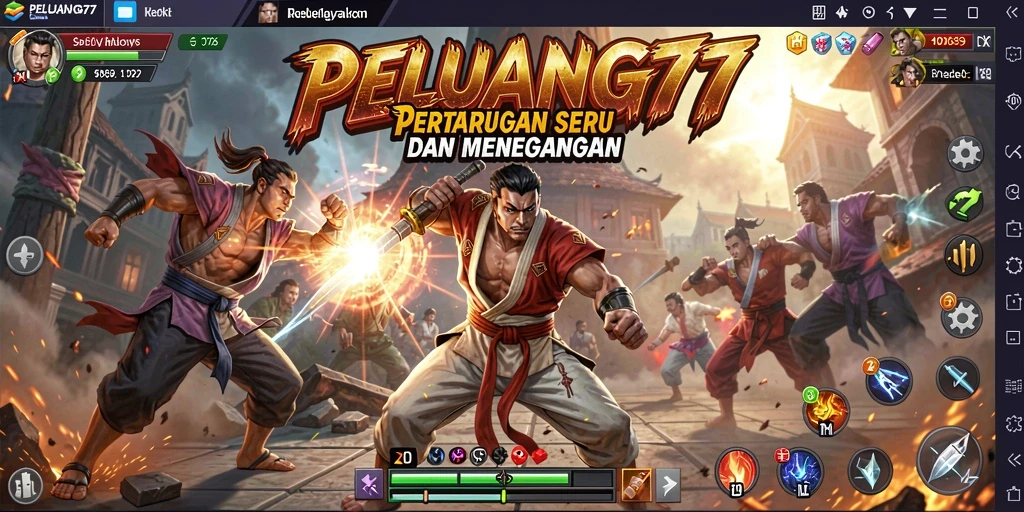 Gameplay PELUANG77 dengan pertarungan yang mendebarkan.