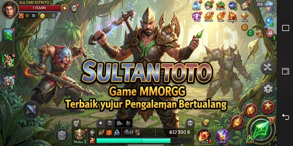 Screenshot gameplay SULTANTOTO menampilkan pertarungan epik di dunia fantasi.