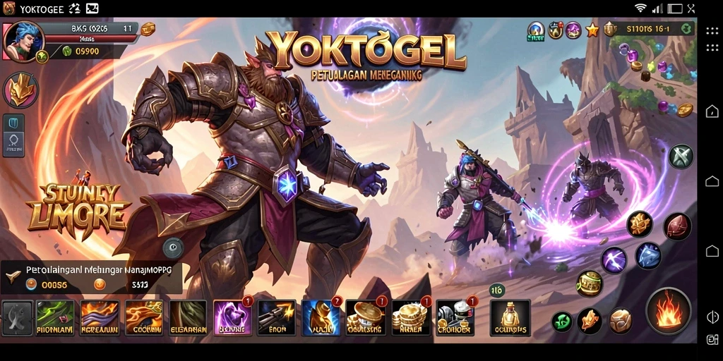 Screenshot gameplay YOKTOGEL menunjukkan aksi seru dalam pertempuran MMORPG.