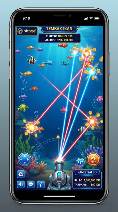 Screenshot logo pttogel yang menonjol pada tampilan aplikasi.